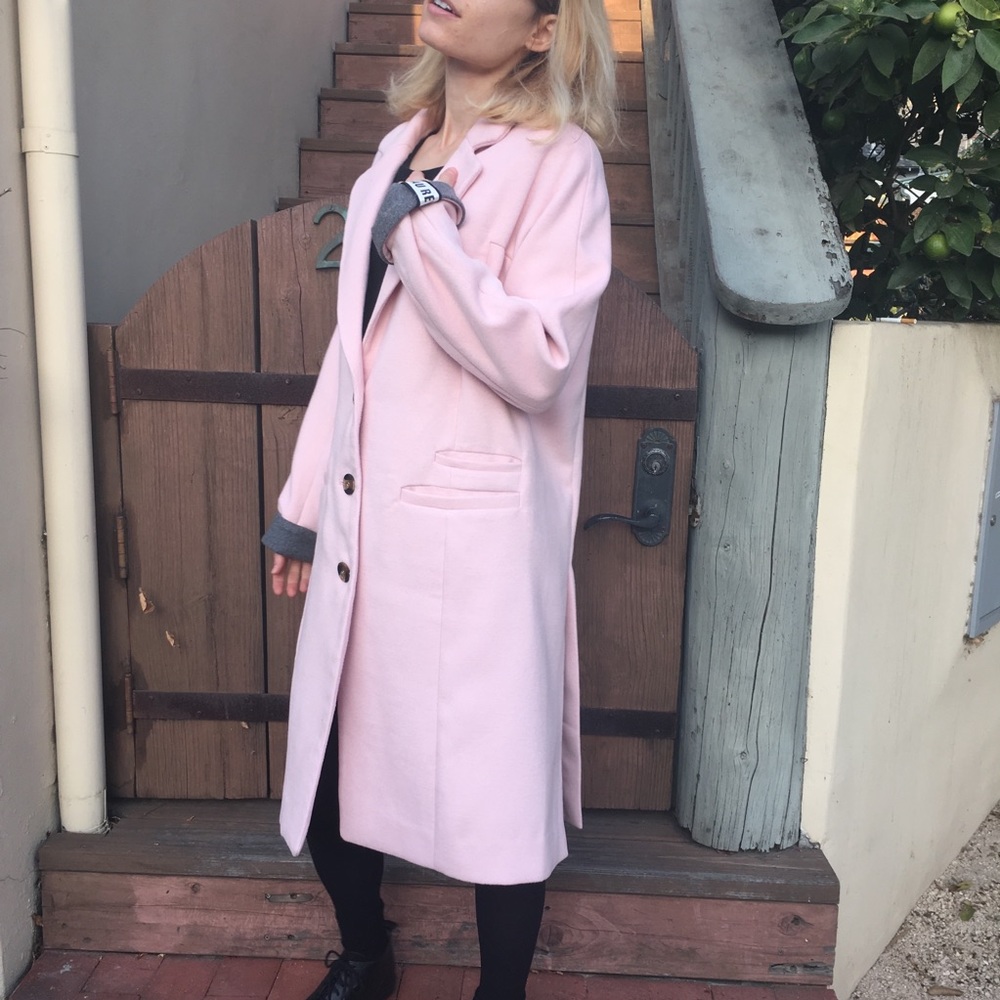 🧥HP🧥NWT 🌸 pink Forever 21 longline coat - Picture 2 of 7